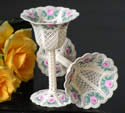 10288 Mini rose free standing lace wedding goblet No2