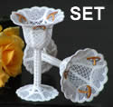 10290 Free standing lace wedding goblet set