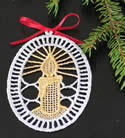 10291 Christmas free standing lace ornaments