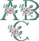10305 Rose monogram alphabet cross stitch set