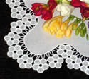 10338 Free standing lace blossom table runner
