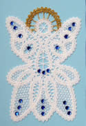 10447 Christmas angel Battenberg lace embroidery