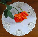 10574 Rose lace machine embroidery doily