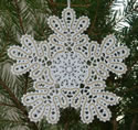 10596 Snowflake Battenburg lace embroidery ornaments
