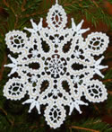 10621 Battenburg lace snowflake Christmas ornament