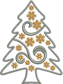 10642 Christmas tree applique machine embroidery set