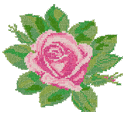 10064 Pink rose cross stitch machine embroidery