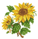 10069 Cross stitch sunflower embroidery No3