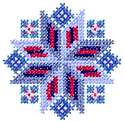 10030 Snowflakes cross stitch embroidery set