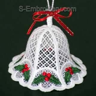 Free standing lace Christmas bells set