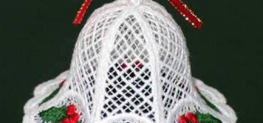Free standing lace Christmas bells set