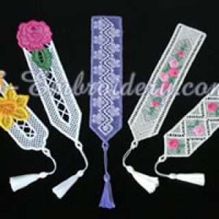 Free standing lace bookmarks