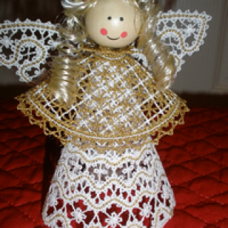3D free standing lace Christmas angel