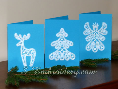 Free standing lace Christmas ornaments