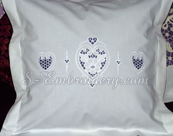 Hearts cutwork embroidery set