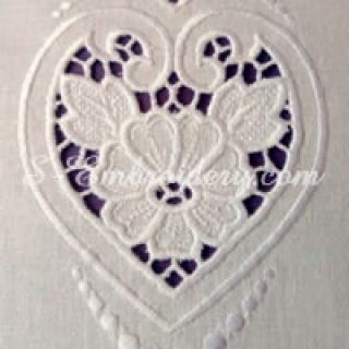 Hearts cutwork lace ambroidery set