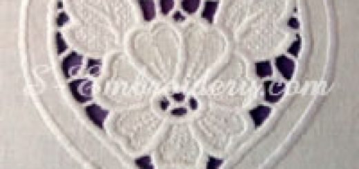 Hearts cutwork lace ambroidery set