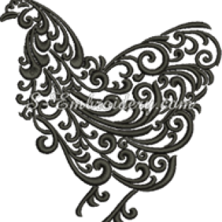 Hen machine embroidery design