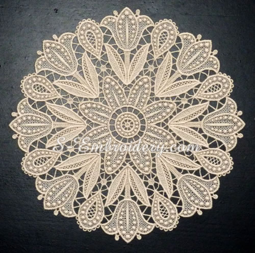Tulip free standing lace doily