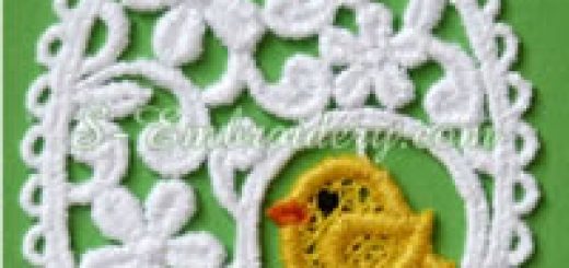 Easter egg free standing lace embroidery