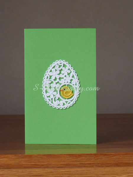 Easter greeting card w. Easter egg ornament