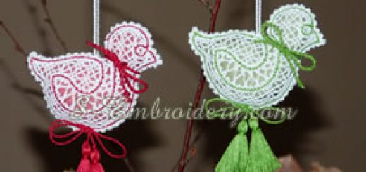 3D easter chich free standing lace design