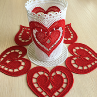 Valentine light shade - freestanding lace