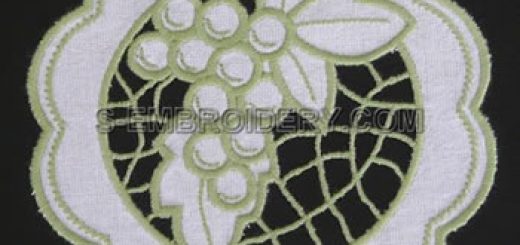 Grape cutwork lace machine embroidery