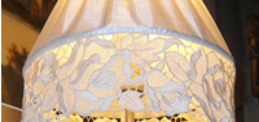 Free standing lace lamp shade