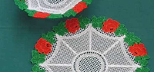 Free standing lace bowl and doily