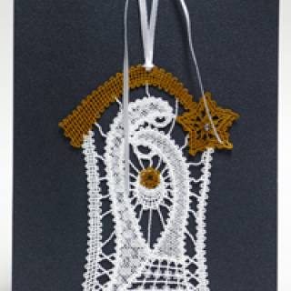 Nativity greeting card with lace rmbroidery