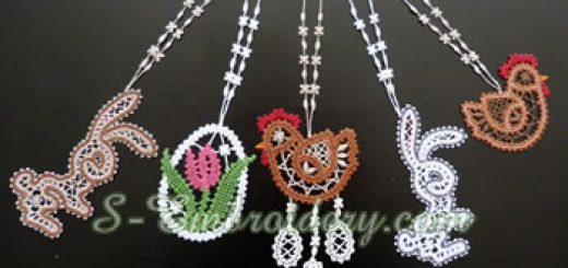 FS lace Easter ornaments with a loop