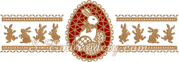 easter bunny cutwork lace embroidery
