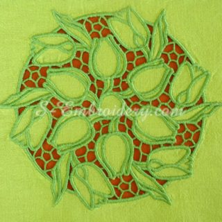 Cutwork tulips embroidery set