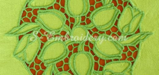 Cutwork tulips embroidery set