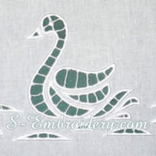 Swan cutwork machine embroidery design