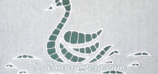 Swan cutwork machine embroidery design