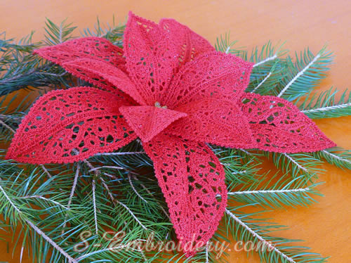 Poinsettia 3D free standing lace