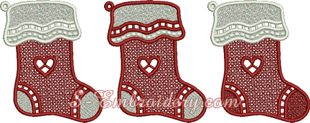 Free standing lace Christmas stocking