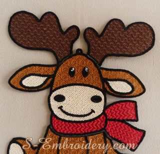 Reindeer Christmas embroidery